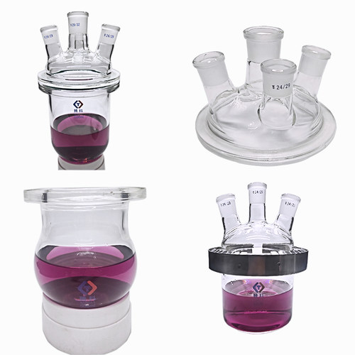 玻璃开口反应釜1000ml球形三四口烧瓶2L3L5L分体反应器500ml实验
