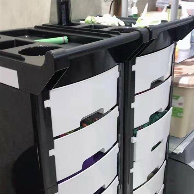 新款美容小推车美发车发廊工具车多功能储物工具柜复古理发店杠车