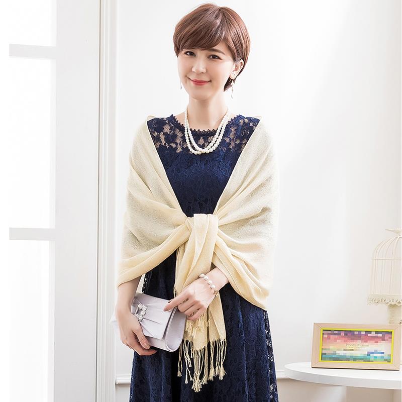 夏季婚礼新娘婚纱巾小披肩丝巾斗篷围巾女士伴娘服旗袍外搭88031