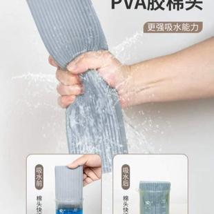 净拖把一拖2023海绵地懒人平板棉家用吸水挤拖水胶 免手洗对折新款