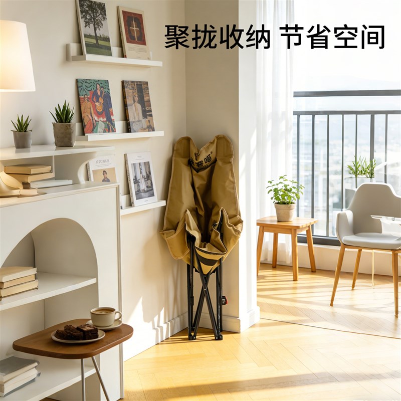 折叠椅可携式家用月亮椅坐躺两用晒太阳躺椅翘脚休闲椅子夹棉午休