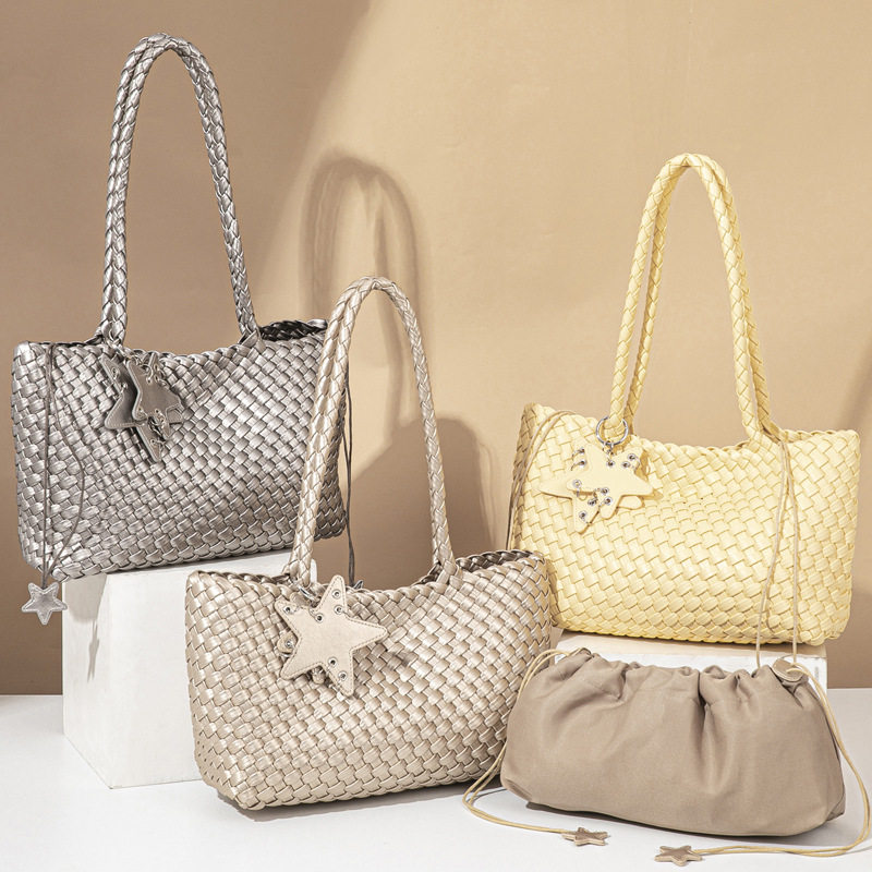 新款手工编织包托特包女高级感单肩包时尚百搭通勤包,箱包皮具/热销女包/男包,腋下包,淘宝优惠券,粉丝福利购,淘宝优惠卷