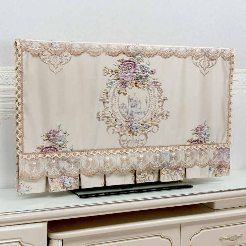 高档电视机防尘罩套盖布2023年液晶新款刺绣柜盖P巾65寸55挂式坐