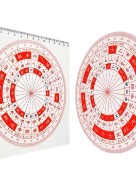 24山加厚版立极尺高精r度透明罗盘罗庚尺49孔立极尺附户型立极规