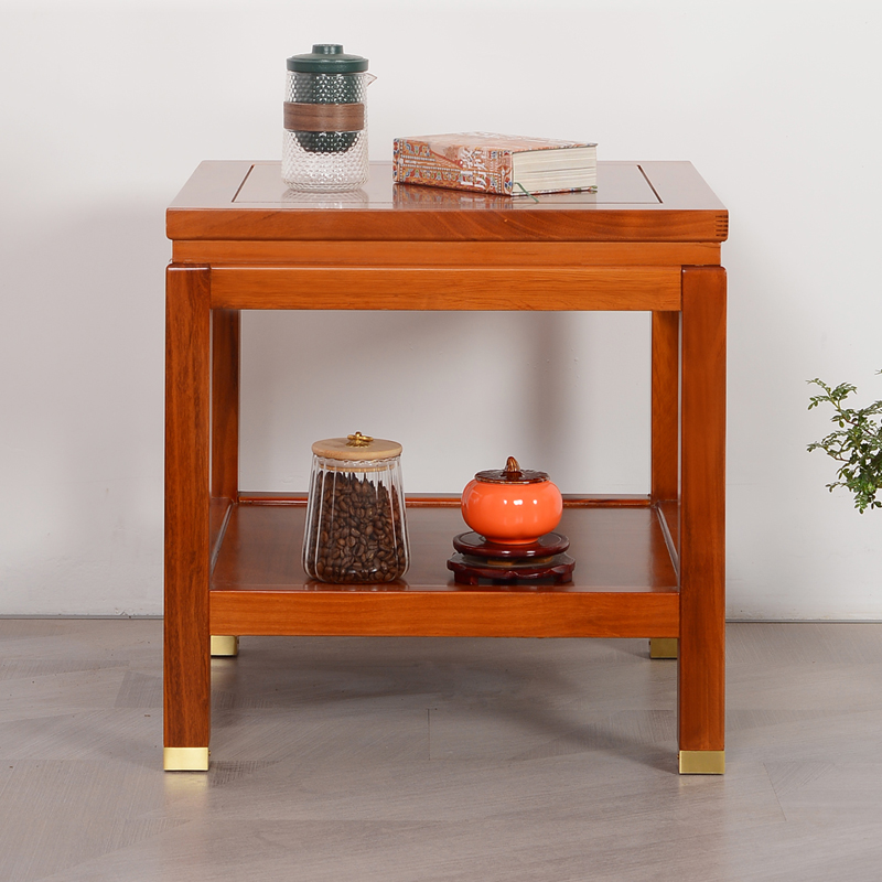 新中式实木边几角几小茶几方形茶几沙发正方形简约收T纳柜电话桌