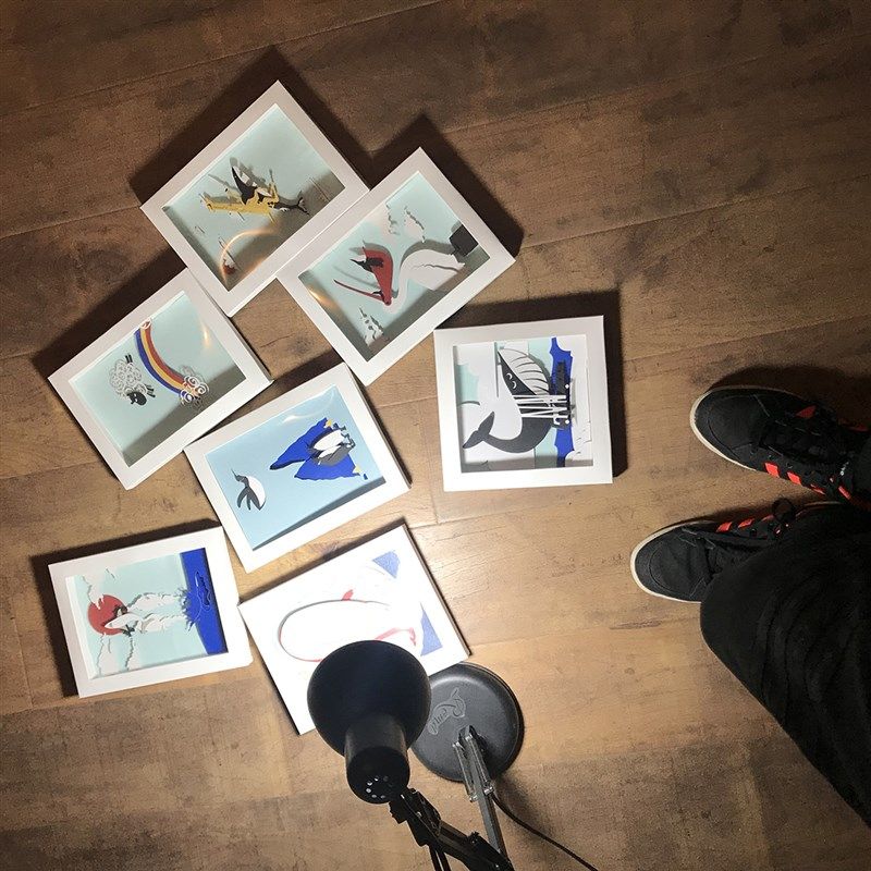 艺术创意手工制作拼贴衍纸画儿童益智E相框DIY材料包立体纸艺图纸