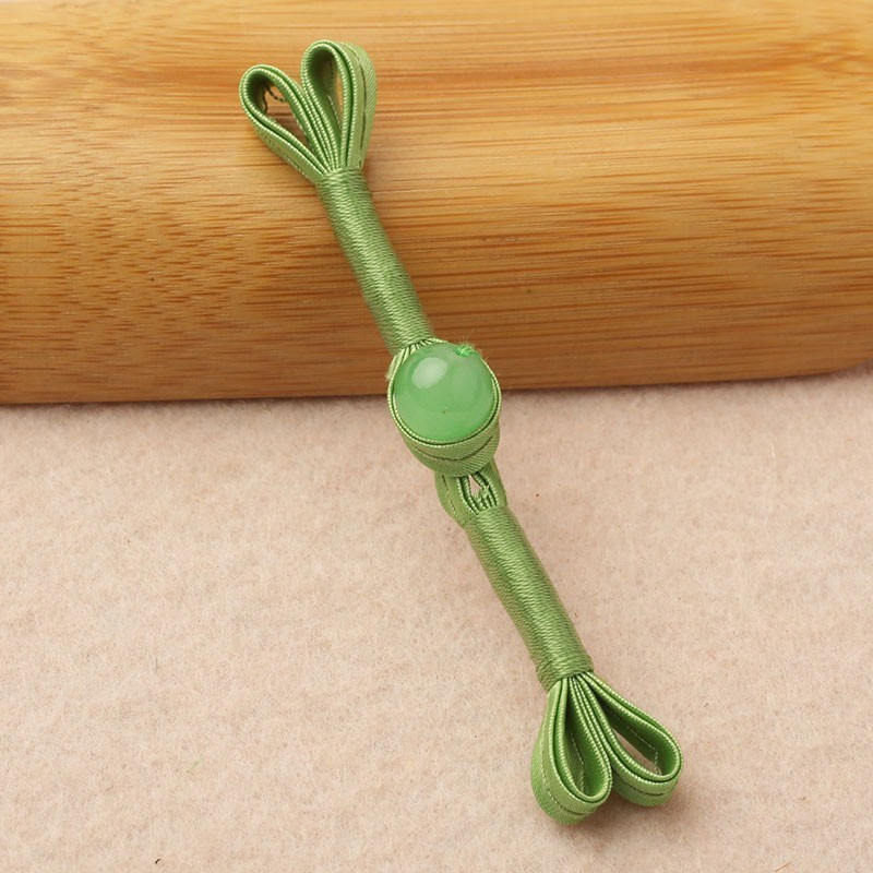 新中式盘扣扣子中国风旗袍唐装古装上衣扣手N工玉石燕尾一字扣纯