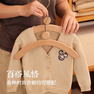 实木衣架榉木儿童小衣架服装店木头小孩衣撑宝宝新生Y婴儿木质衣