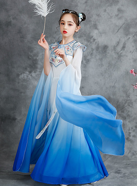 儿童古筝演奏比赛演出服女大童2z023新款高端成人中国风女童汉服