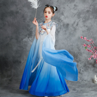 儿童古筝演奏比赛演出服女大童2z023新款高端成人中国风女童汉服