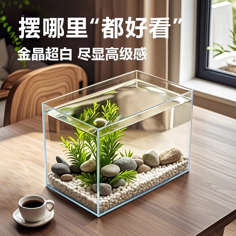 金晶超白玻璃鱼缸小型客厅乌龟观赏斗鱼方形缸家P桌面专用2025新