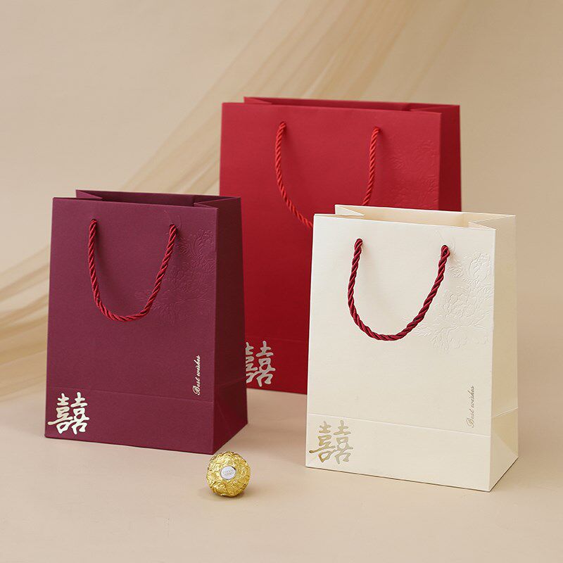 结婚礼袋礼品袋伴手礼手提u袋婚礼回礼专用喜糖礼盒装糖果包装袋