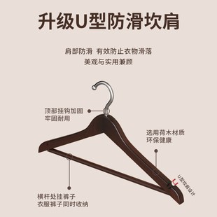 f店家用挂衣木质宽肩衣撑防肩角木衣架衣服挂 实木衣架服装