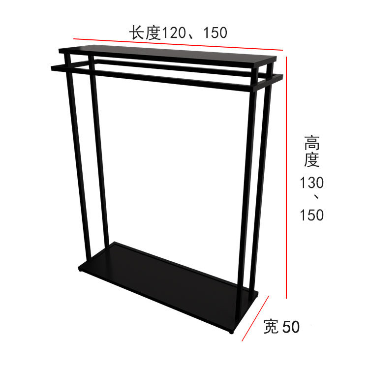 中岛架落地简约双排服装店展示架裤子F陈列童装中间货架双杠挂衣