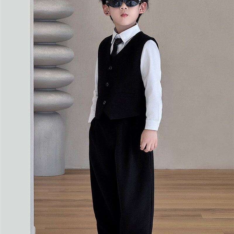 男童2025新款k加绒西装套装儿童生日宴礼服小花童西服主持人表演