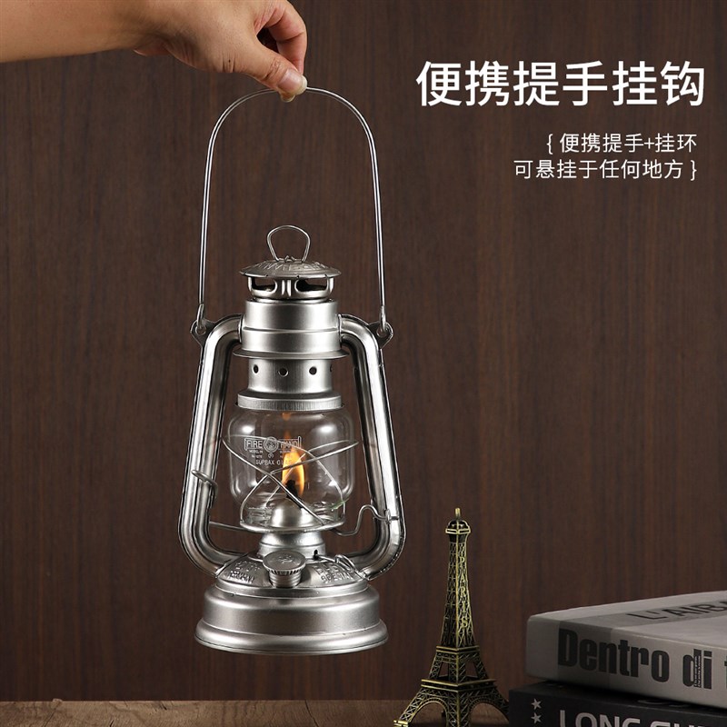 复古煤油灯老式手提马灯户外露y营灯野营灯276德版火手灯营地氛围