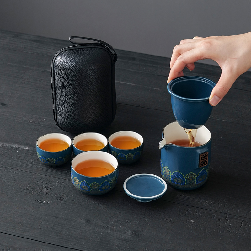 旅行功夫茶具便携式套装泡茶户z外旅游野外喝茶装备小套茶杯快客