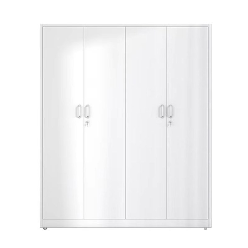 家用钢制铁皮印i花衣柜简易卧室推拉门带锁儿童衣橱阳台收纳储物