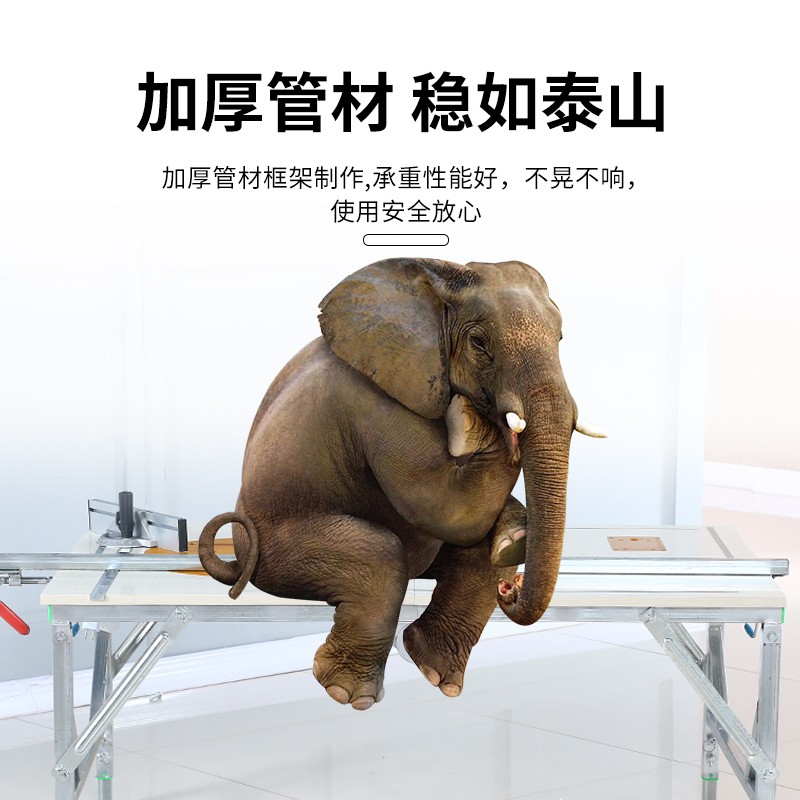 木工工作台多功能推台倒装锯便携B台锯小型升降操作台折叠木工锯