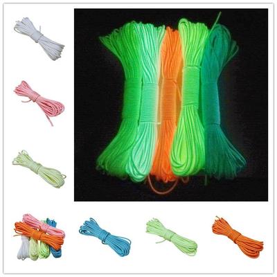 4MM夜光伞绳 九芯发光伞绳 550荧光伞绳 涤纶芯夜光伞绳 2捆起批