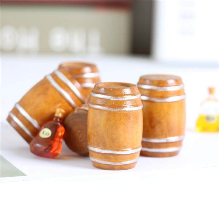 dollhouse场景娃娃屋酒吧配件道具迷你老式木圆桶啤酒桶袖珍模型