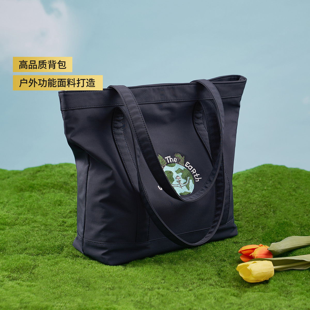 莱夫大容量托特包刺绣单肩包图片