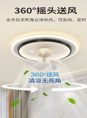 吸房间卧带风扇顶灯3PM24-62660度摇吊扇超薄吸顶灯2026新款头儿