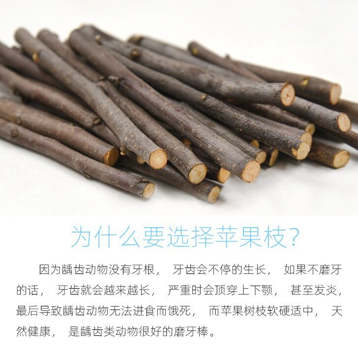 苹果枝仓鼠兔子荷兰猪磨牙棒零食树枝啃咬木玩具烘干苹果枝