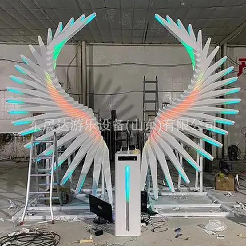 七彩天使之翼景网使20221021红互区动LED亚克力钢结构拍打卡天照