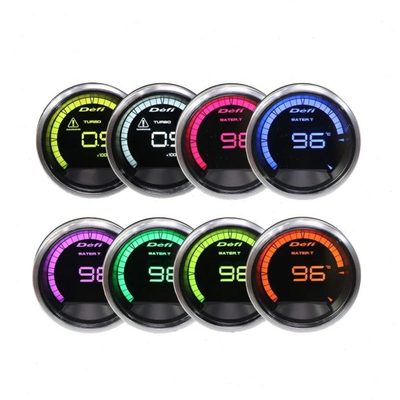 新款汽车改装通用OBD仪表DEFI A2七彩涡轮水温油压电压转速油温表