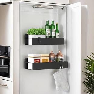 磁吸置物架带挂钩家用厨房冰箱洗衣机侧面挂架多功能收纳架跨境