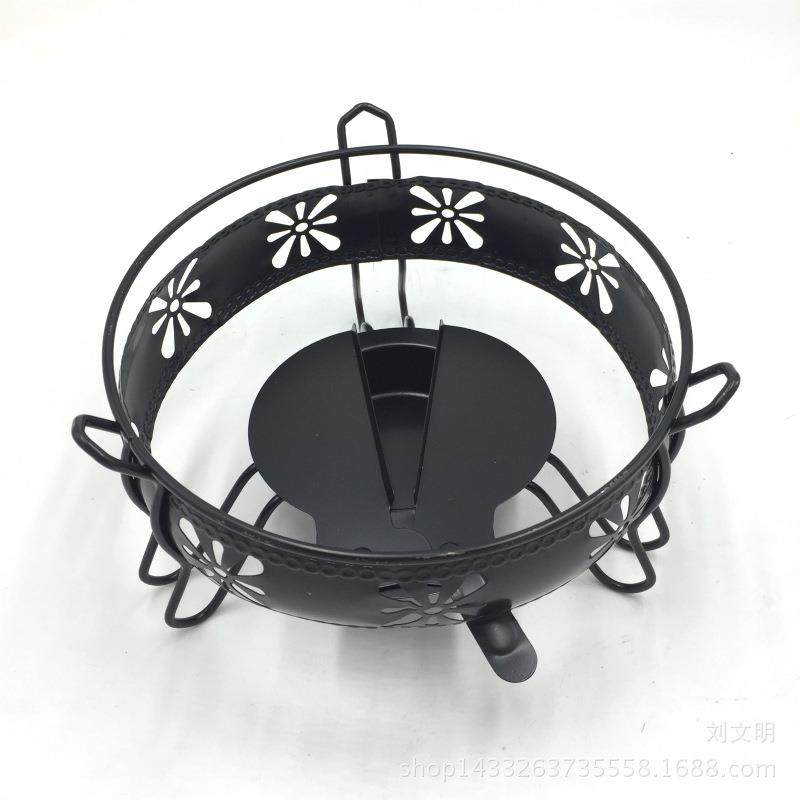 户外可调火铁艺酒精炉 铸铁镂空 加厚米字黑炉 野炊干锅炉