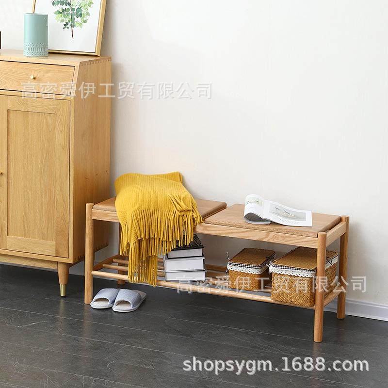 北欧全实木长条凳布艺绳编凳子单人双人床尾凳现代简约休闲换鞋