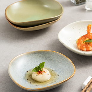 日式味碟陶瓷碟家用点心碟甜品碟粗陶复古火锅调料酱料碟商用餐饮