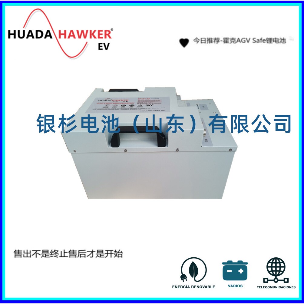 HUADAHAWKER霍克磷酸铁锂电池EV24-120进口可开票48V100AH/牵引用