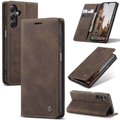 复古磨砂商务皮套适用POCO X5 PRO磁吸翻盖插卡支架红米note13pro