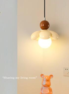 法式奶油风花朵小吊灯卧室可爱少女心床头垂线灯过道玄关灯具casa