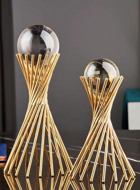 欧式水晶球金属摆件高级感家居创意桌面文化水晶礼品装饰工艺品厂