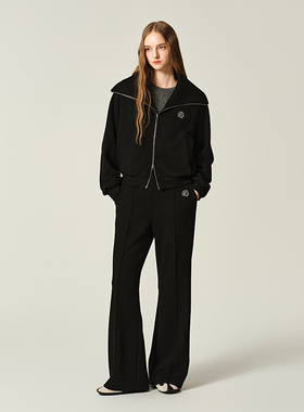 JENDES时髦 醋酸羊毛混纺廓形短外套休闲大翻领上衣