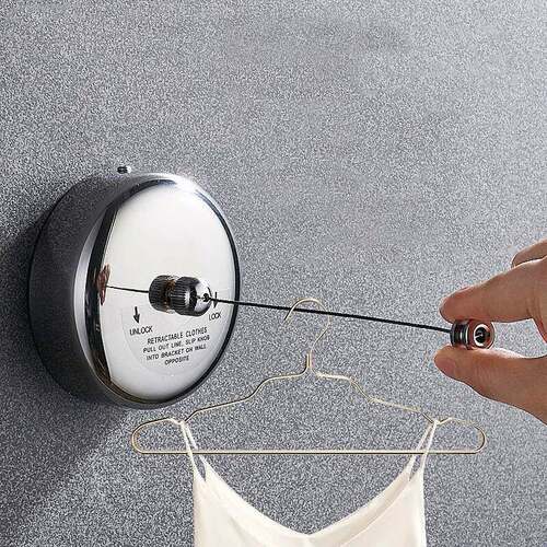 Clothes Drying Rack Rope Home Storage Stainless Steel Retrac