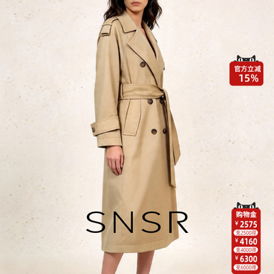 SNSR/圣妮思2026春季新款外套女中长款大女主休闲气质卡其色风衣