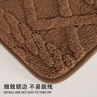 入户门地垫舒棉绒纯色提花浴室防滑垫家用卫生间门口吸水脚垫