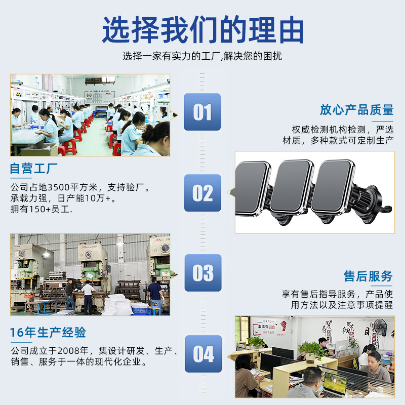 创意强磁环车载手机支架后排免贴片汽车内车载支架磁吸式语音识别