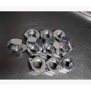 4.8级白锌 M10 六角螺母 7.5mm GB52