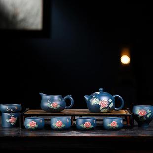 宜兴原矿紫砂壶套组手工功夫家用泡茶壶茶具天青泥西施壶套装