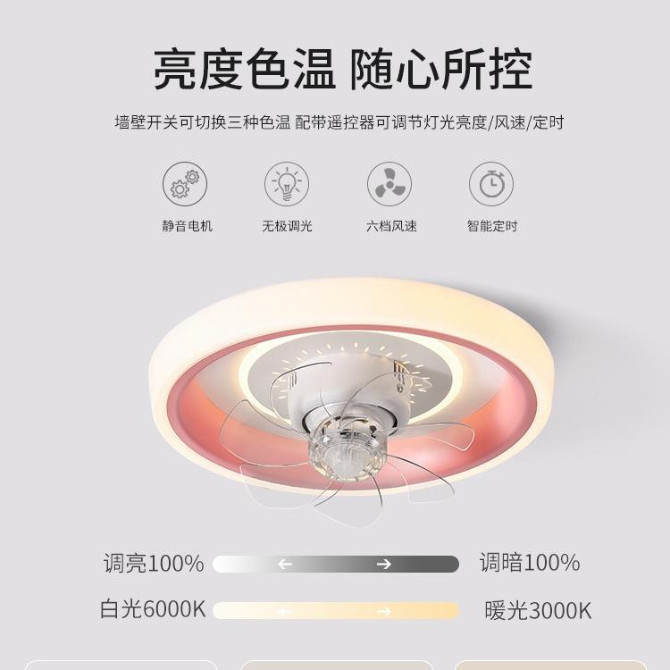 卧室风扇灯吸顶一体餐厅儿童房书房带风扇吸顶灯现代吸顶灯电风扇
