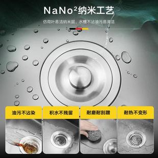 洗菜盆双槽厨房银纳米水槽台下盆洗菜池不锈钢洗碗槽家用