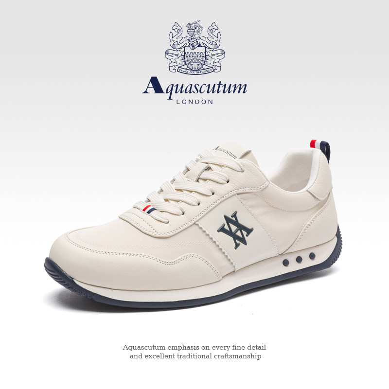 Aquascutum雅格狮丹德训鞋男2026新款秋冬牛皮织物软底运动休闲鞋,流行男鞋,德训鞋,淘宝优惠券,粉丝福利购,淘宝优惠卷