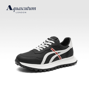 Aquascutum/雅格狮丹男鞋2026时尚潮流轻便舒适真皮运动休闲鞋