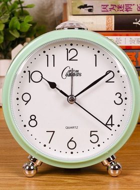 06YM闹钟孩儿童可爱学生用床头静音小闹表铃声带夜灯智能小